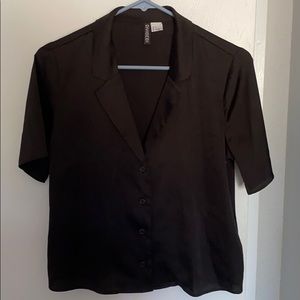 Satin feeling button up blouse